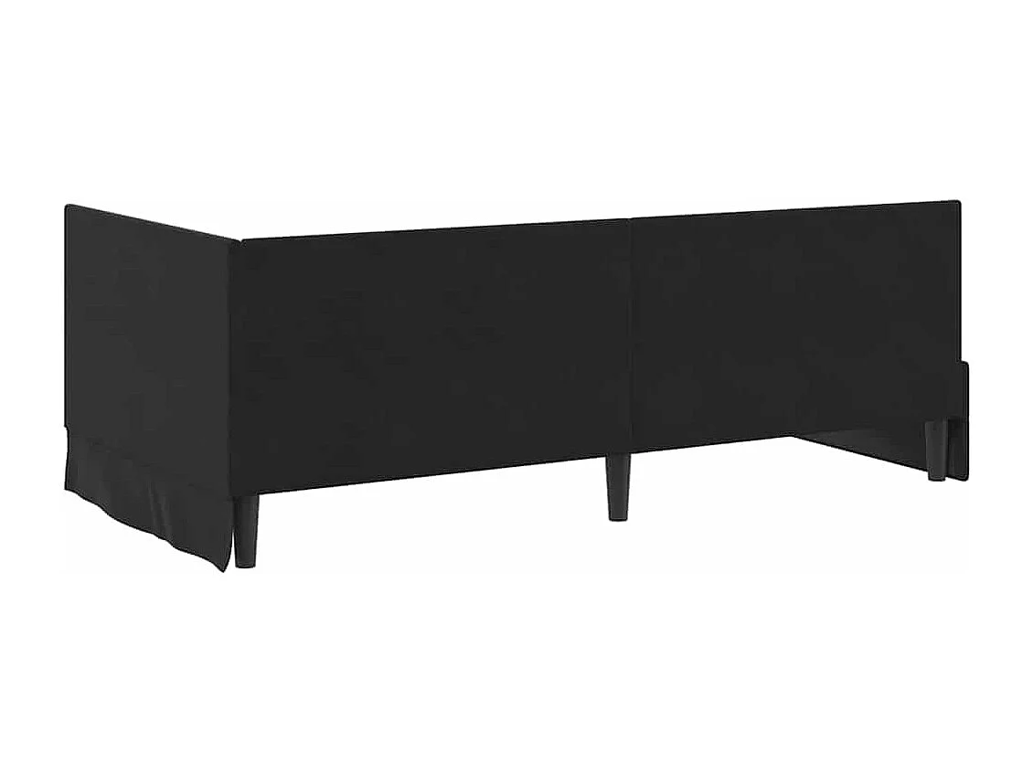 Cadre de lit d'angle avec tête de lit Noir 90 x 190 cm Velours