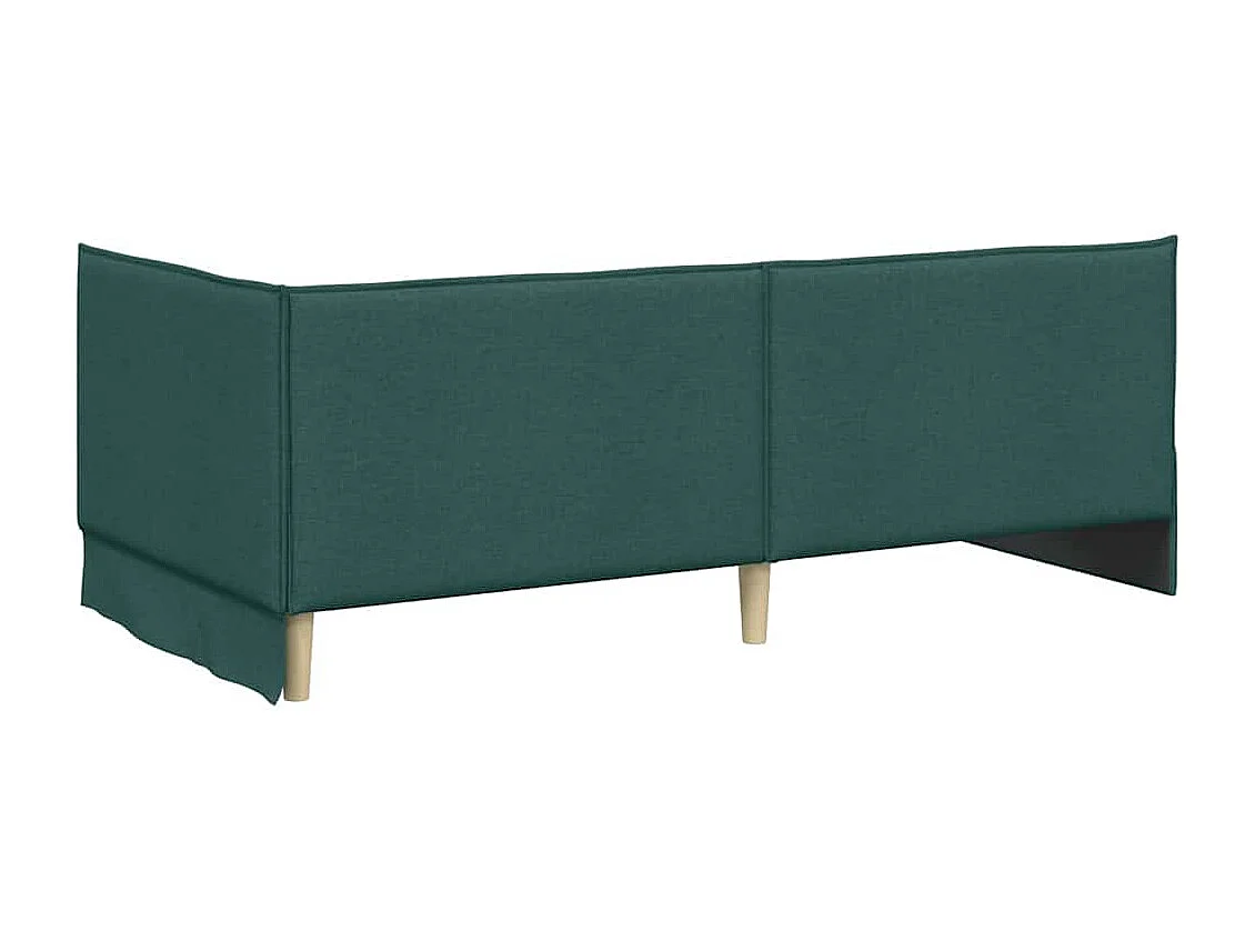 Cadre de lit d'angle Vert foncé 100 x 200 cm tissu