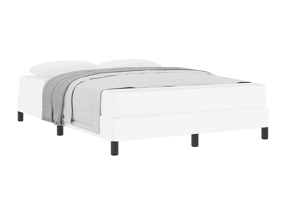 Cadre de lit avec matelas Blanc pur 160 x 200 cm Faux cuir