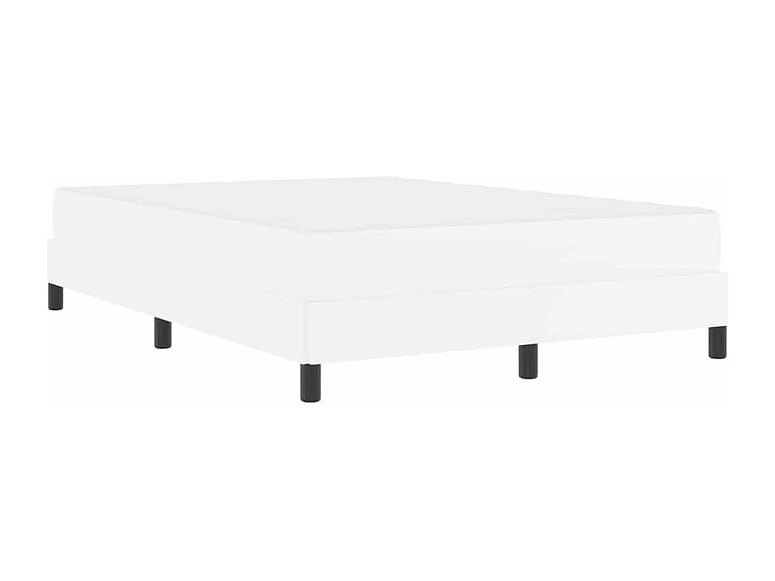Cadre de lit avec matelas Blanc pur 160 x 200 cm Faux cuir