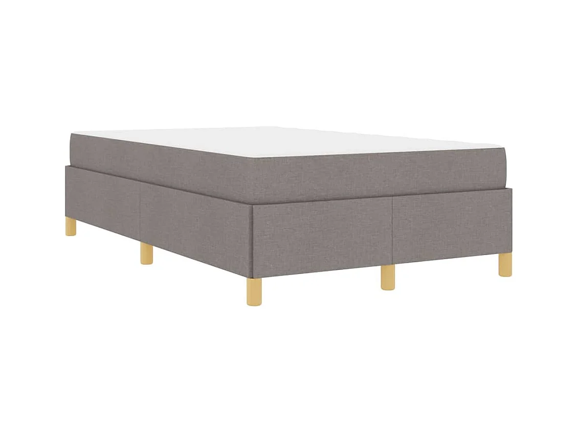 Cadre de lit avec matelas Taupe et blanc 120 x 190 cm tissu