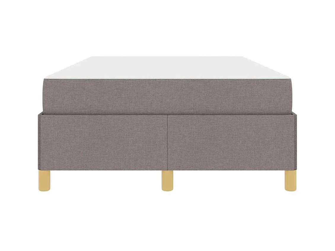 Cadre de lit avec matelas Taupe et blanc 120 x 190 cm tissu