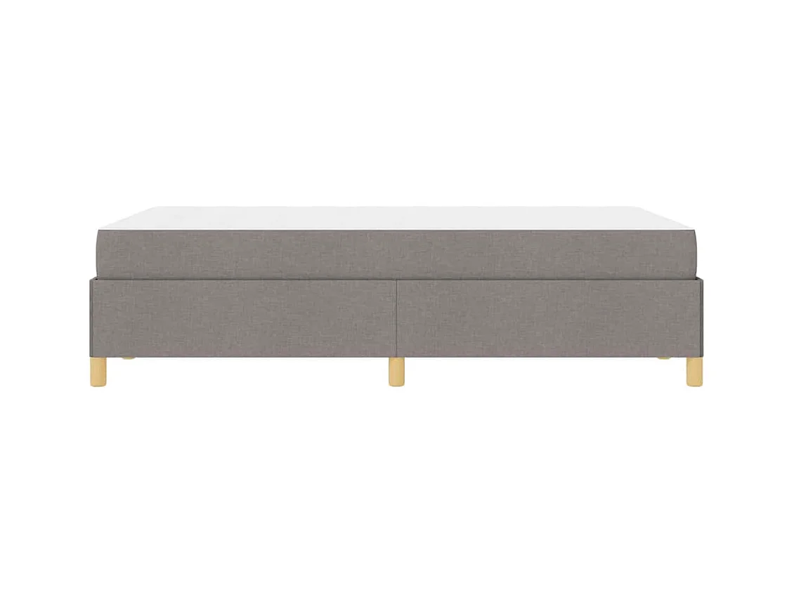 Cadre de lit avec matelas Taupe et blanc 120 x 190 cm tissu