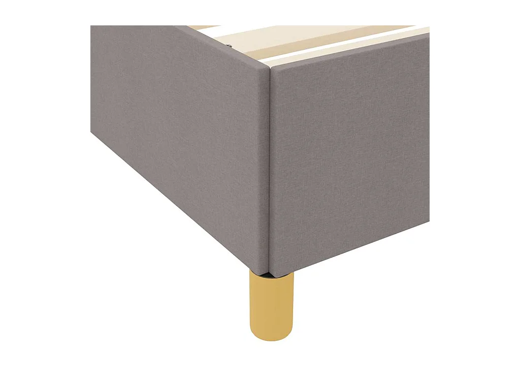 Cadre de lit avec matelas Taupe et blanc 120 x 190 cm tissu