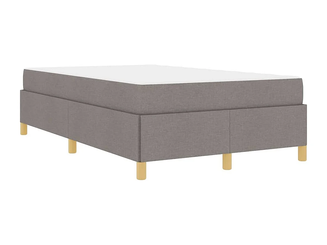 Cama tipo Box Spring Taupe y Blanco 120 x 190 cm tela