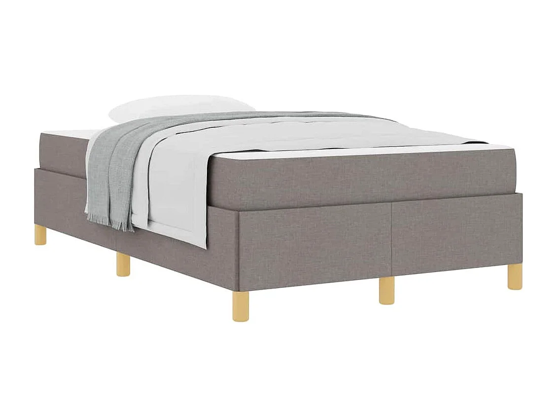 Cama tipo Box Spring Taupe y Blanco 120 x 190 cm tela