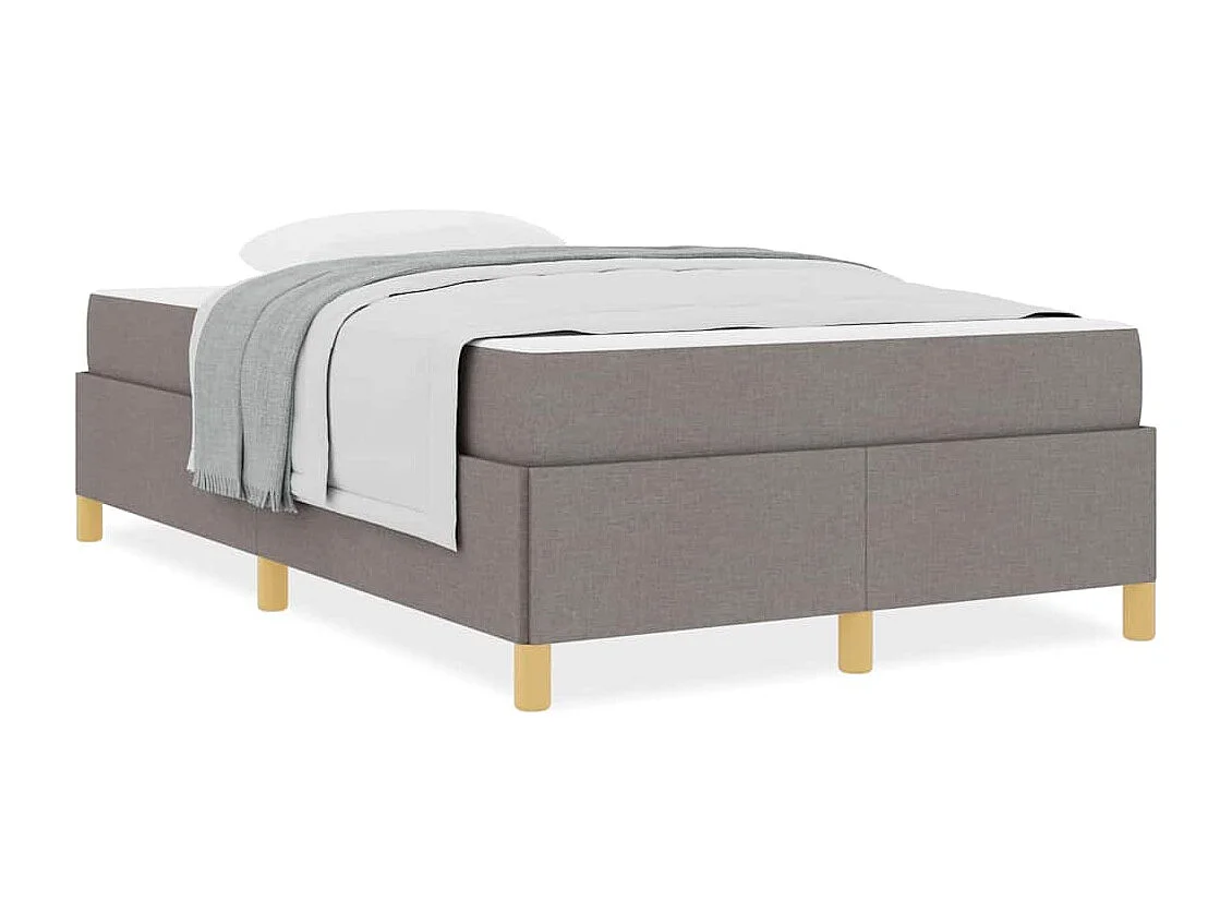 Cama tipo Box Spring Taupe y Blanco 120 x 190 cm tela