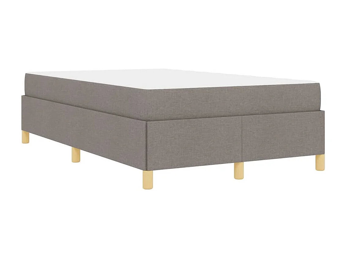 Cama tipo Box Spring Taupe y Blanco 120 x 190 cm tela