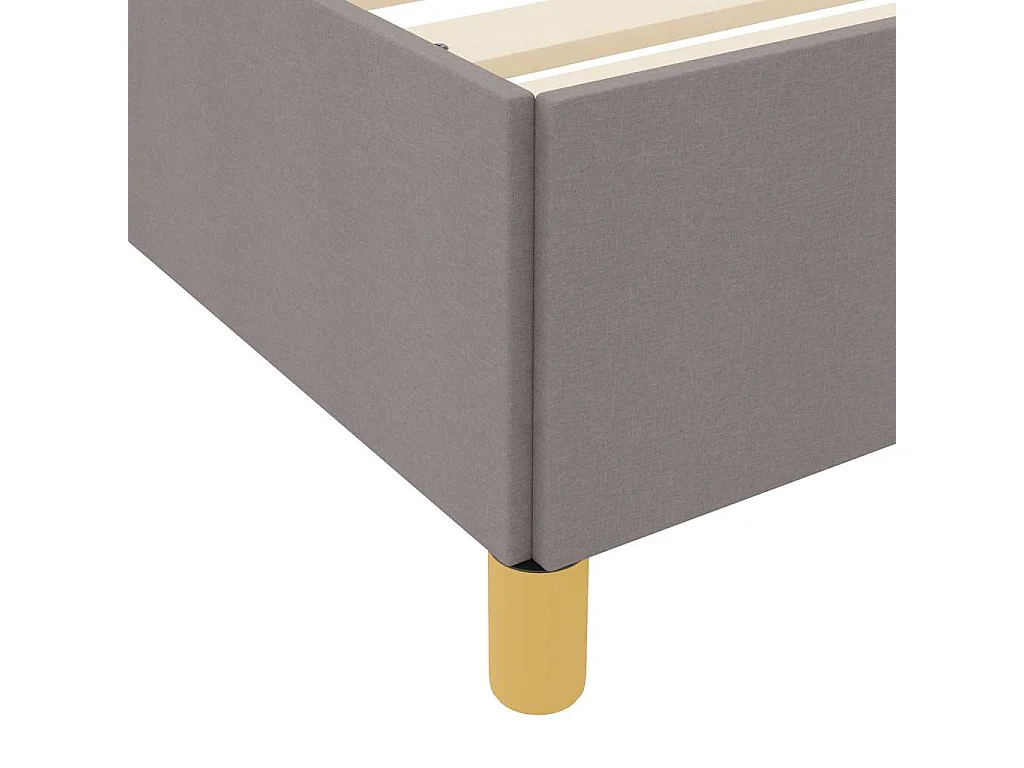Cama tipo Box Spring Taupe y Blanco 120 x 190 cm tela