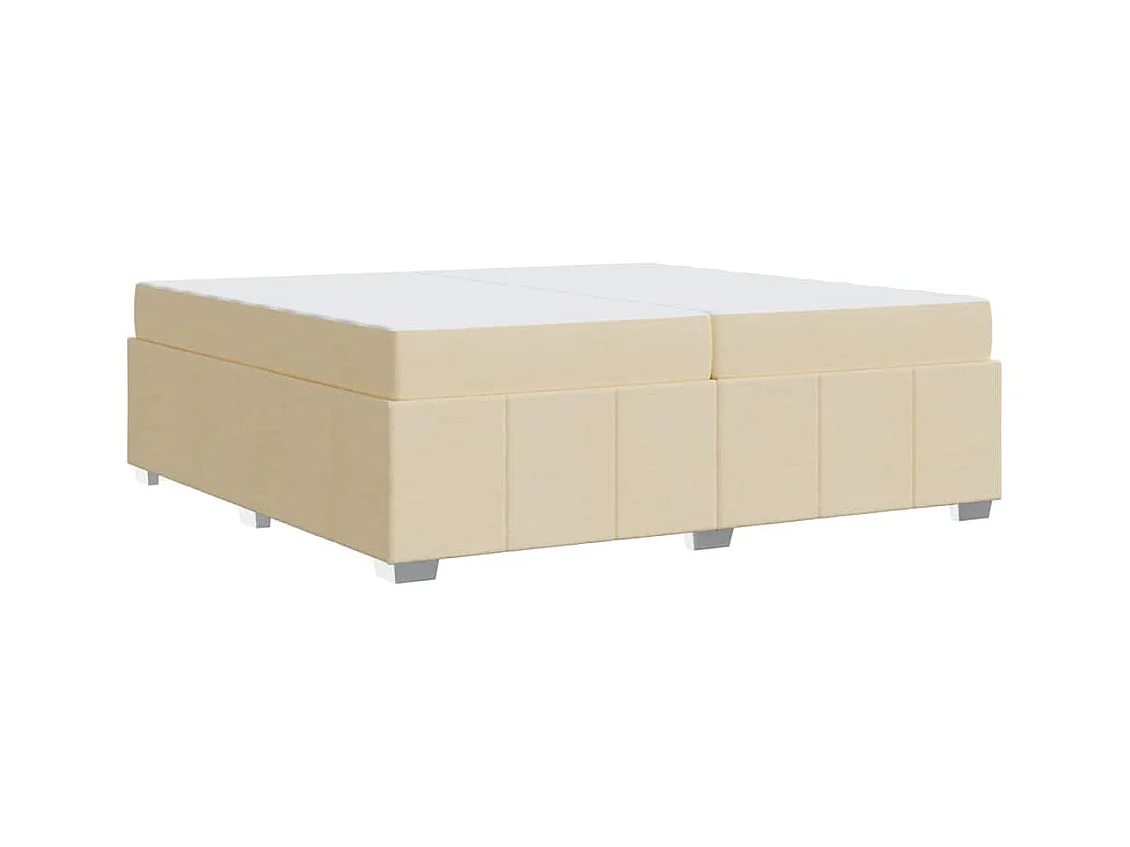 Cadre de lit avec matelas Crème 200 x 200 cm tissu