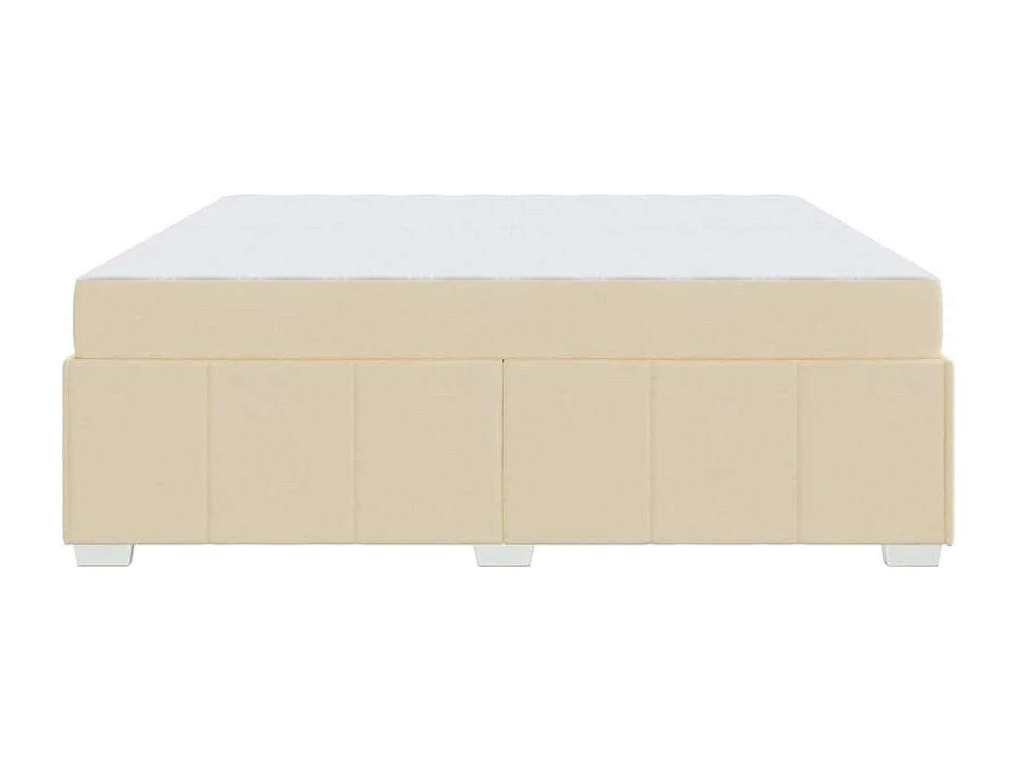Cadre de lit avec matelas Crème 200 x 200 cm tissu