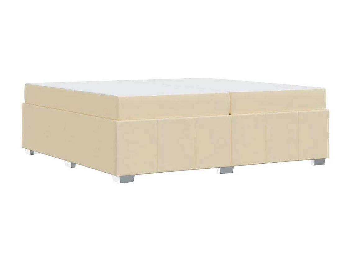 Cadre de lit avec matelas Crème 200 x 200 cm tissu