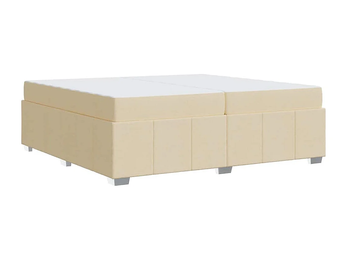 Cadre de lit avec matelas Crème 200 x 200 cm tissu