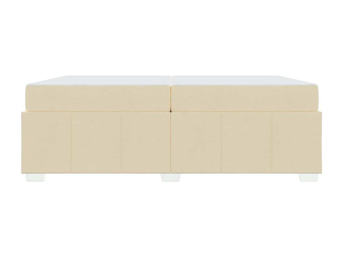 Cadre de lit avec matelas Crème 200 x 200 cm tissu