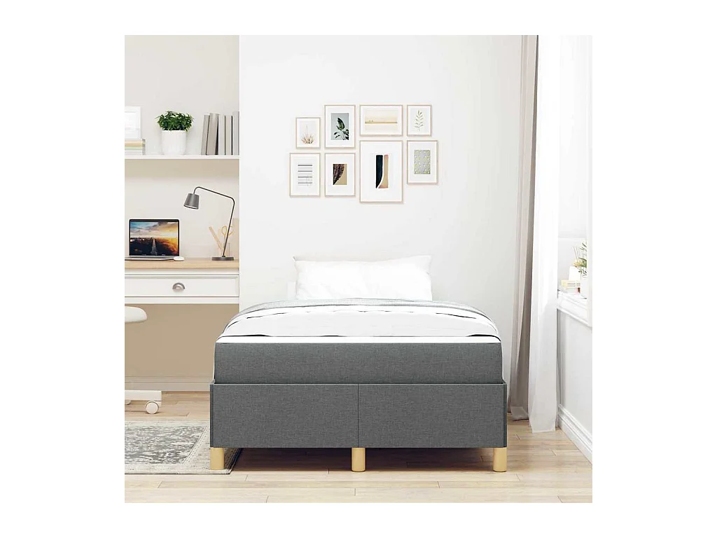 Cadre de lit Gris Foncé et Blanc et Gris Foncé 120 x 200 cm