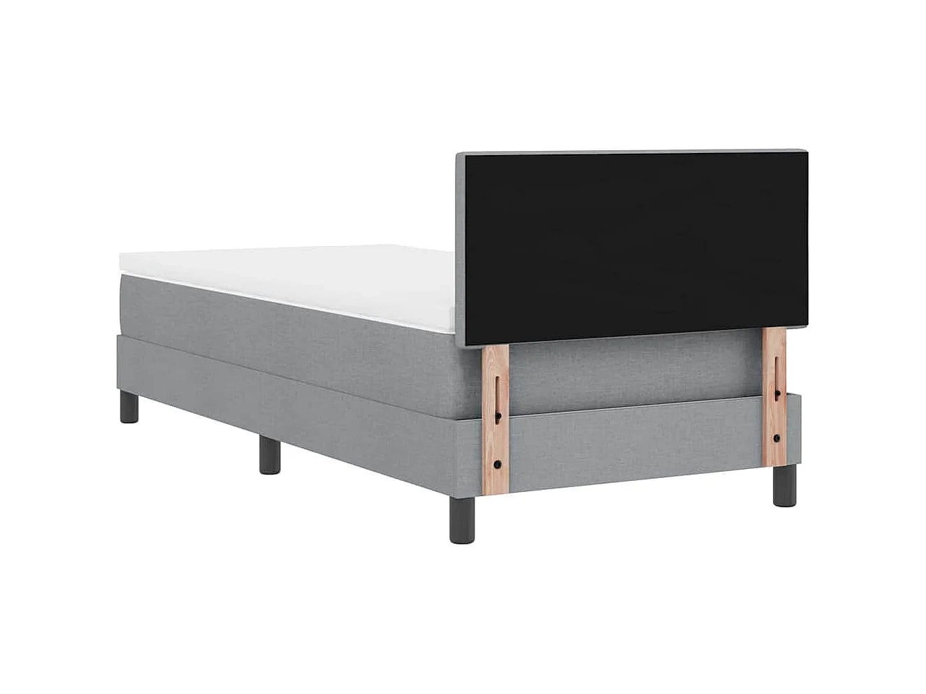 Cadre de lit avec matelas Gris clair 100 x 200 cm tissu