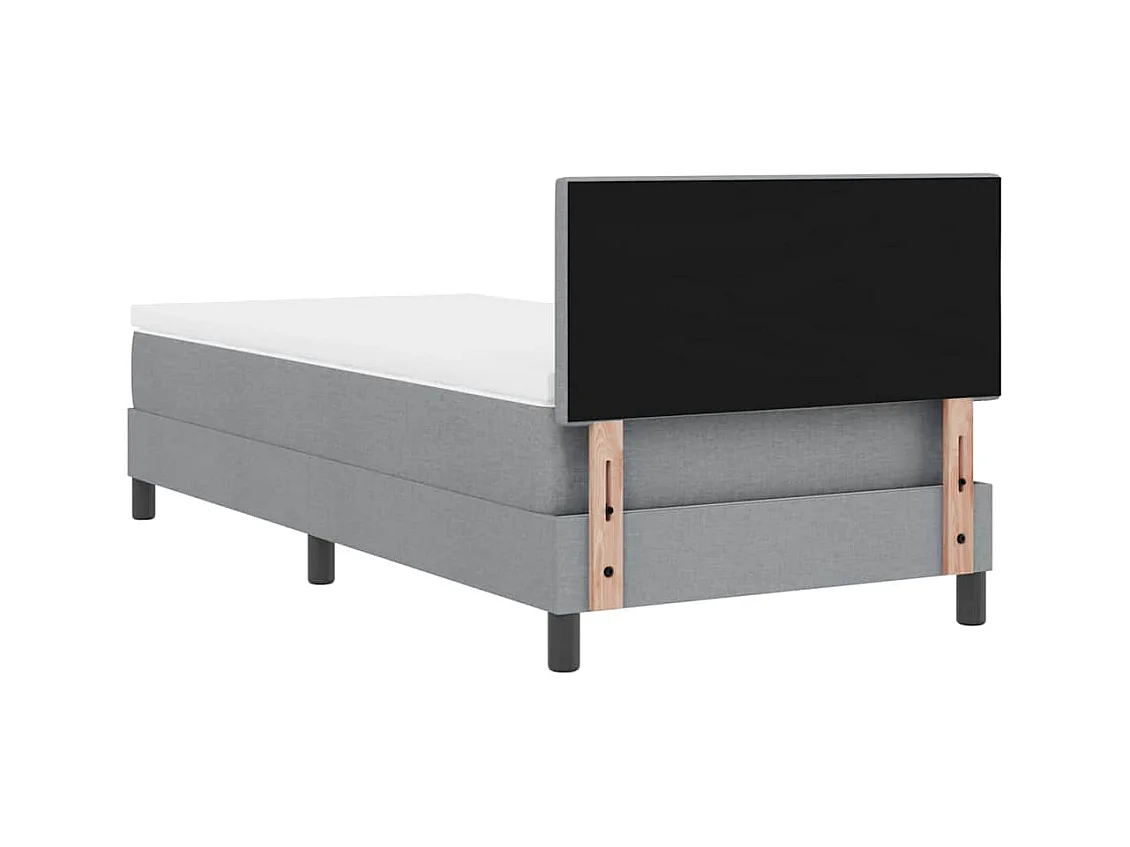 Cadre de lit avec matelas Gris clair 100 x 200 cm tissu