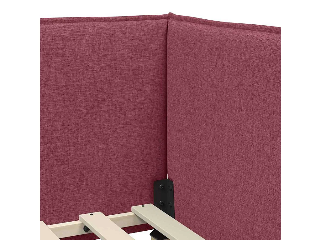 Cadre de lit d'angle Rouge bordeaux 90 x 200 cm tissu