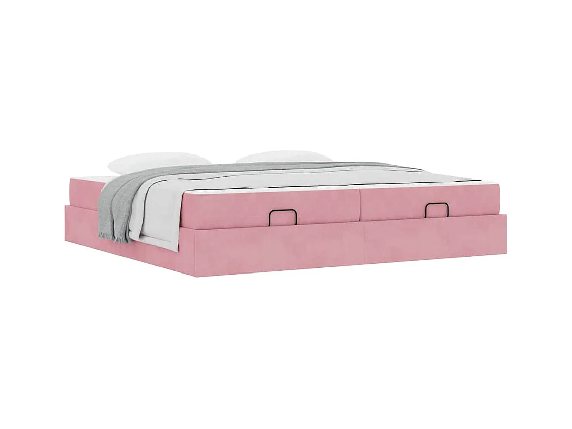 Estructura de cama Rosa 200 x 200 cm Terciopelo