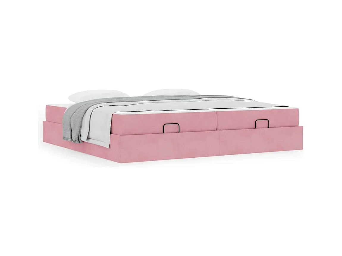 Estructura de cama Rosa 200 x 200 cm Terciopelo