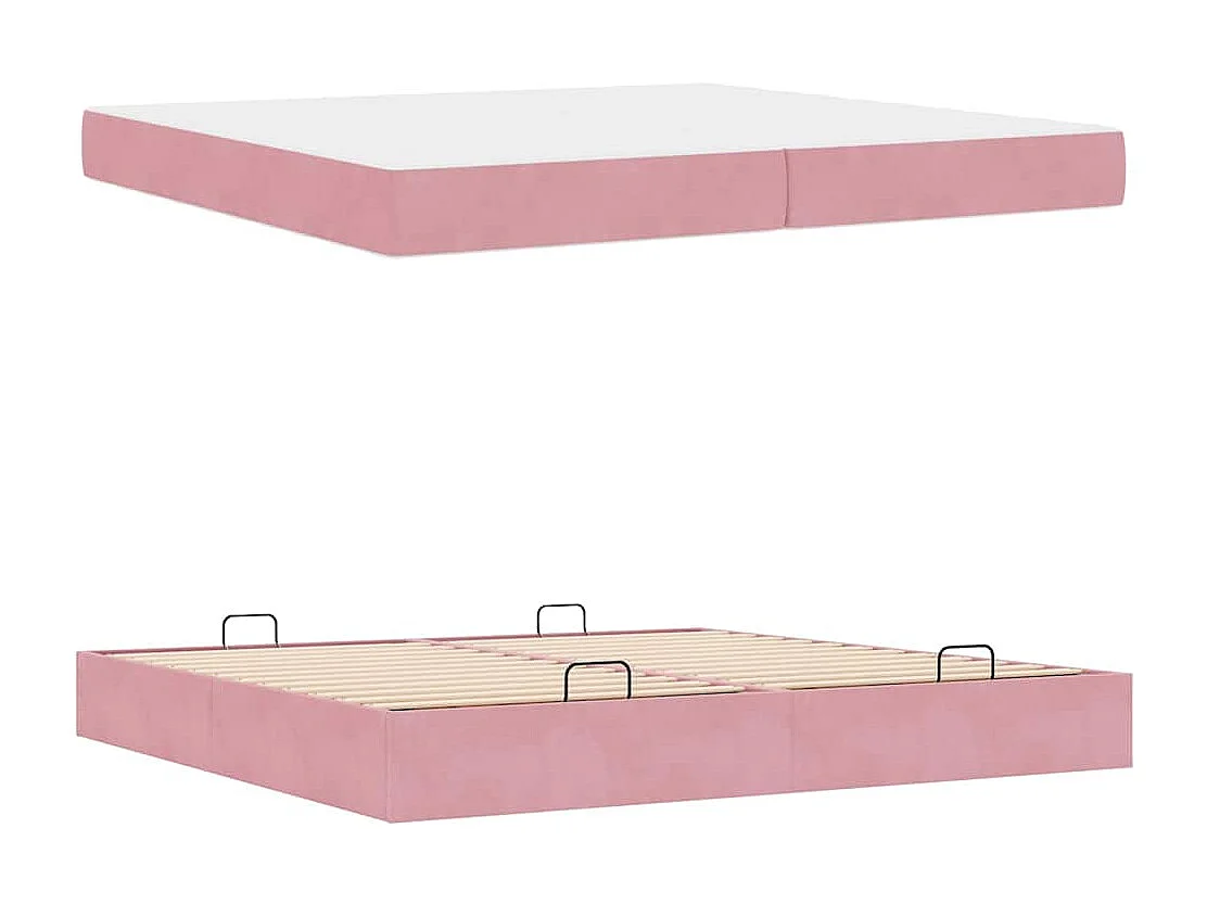 Estructura de cama Rosa 200 x 200 cm Terciopelo