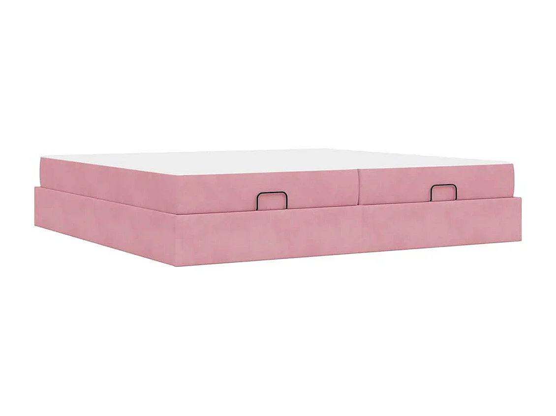 Estructura de cama Rosa 200 x 200 cm Terciopelo