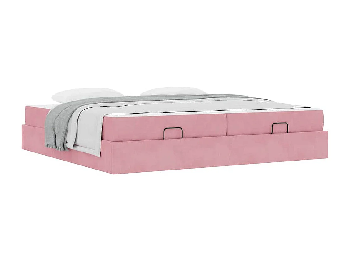 Estructura de cama Rosa 200 x 200 cm Terciopelo