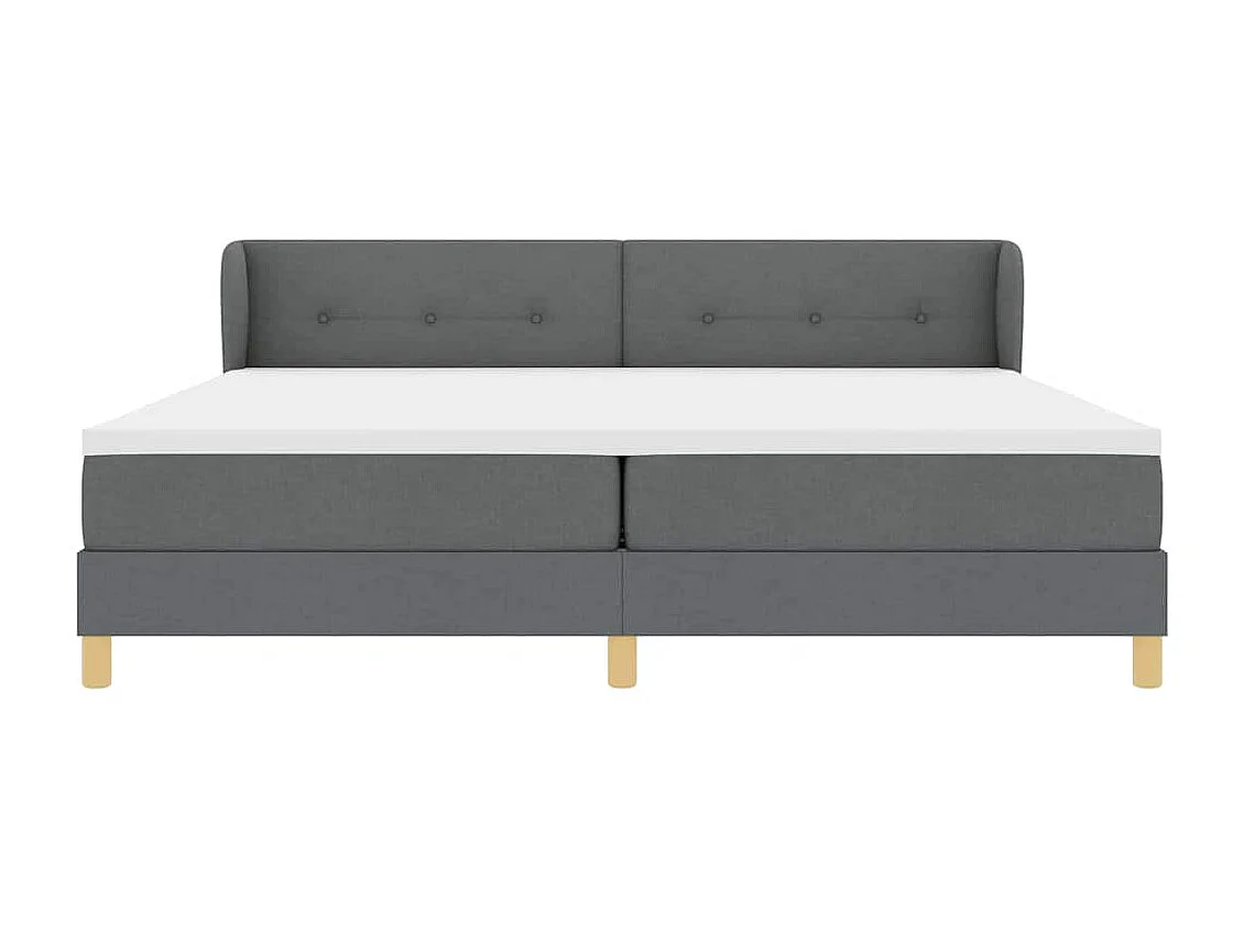 Cadre de lit avec Matelas Crème 90x200 cm Tissu Gris foncé