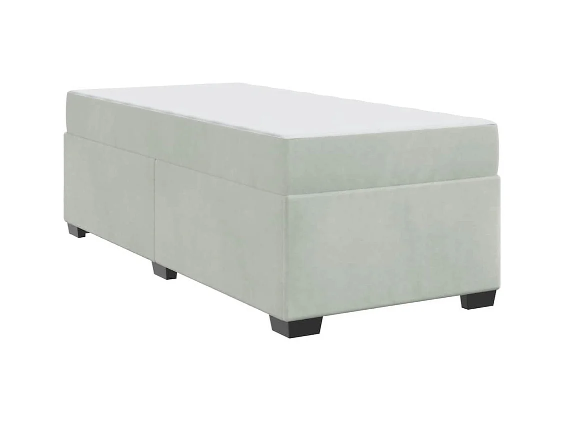 Estrutura de cama com colchão Cinzento-claro 80 x 200 cm Veludo