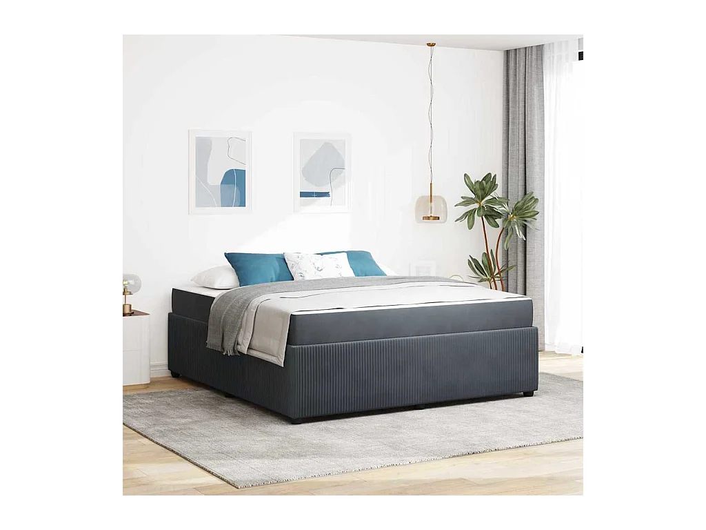Estrutura de cama com colchão Cinzento escuro 180 x 200 cm