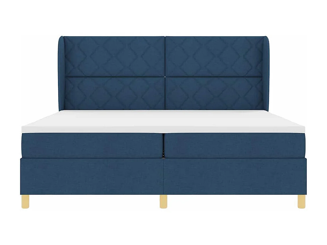 Cama con Somier y Colchón Gris Oscuro 90x190 cm de Tela Azul