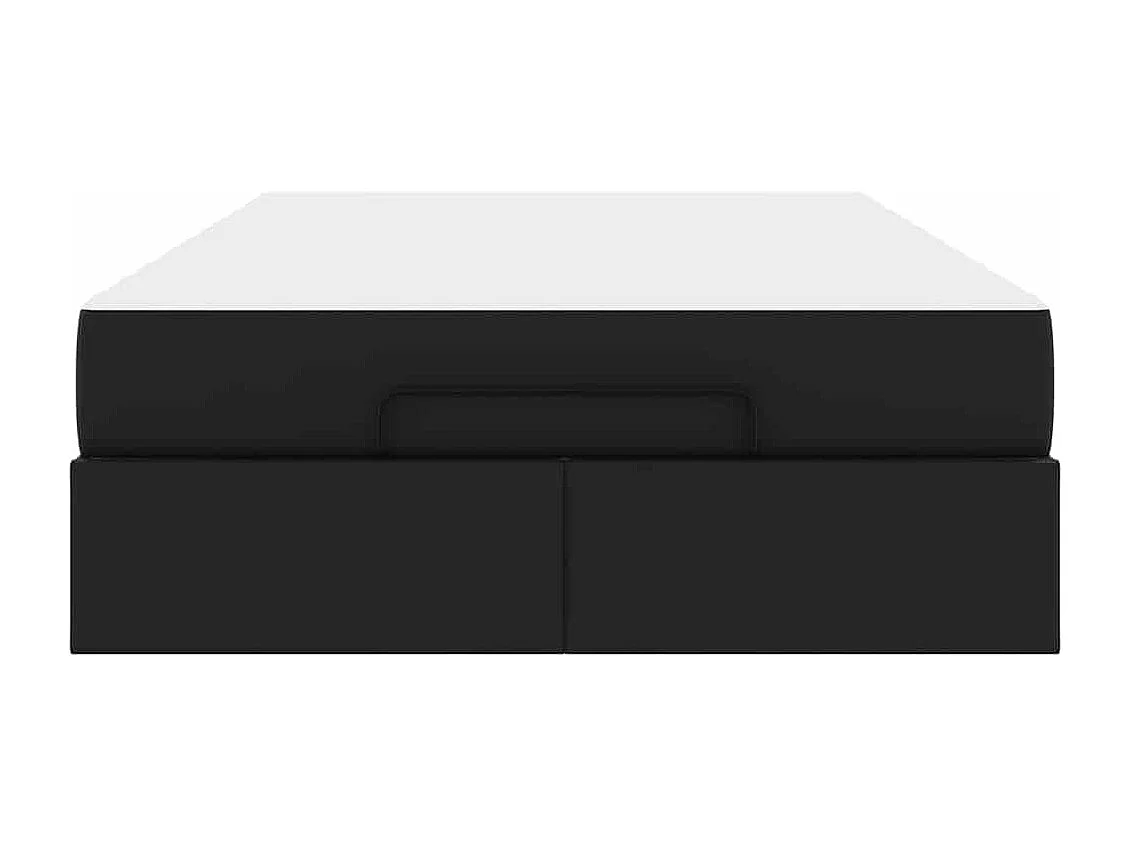 Cadre de lit avec matelas Noir 120 x 190 cm Faux cuir