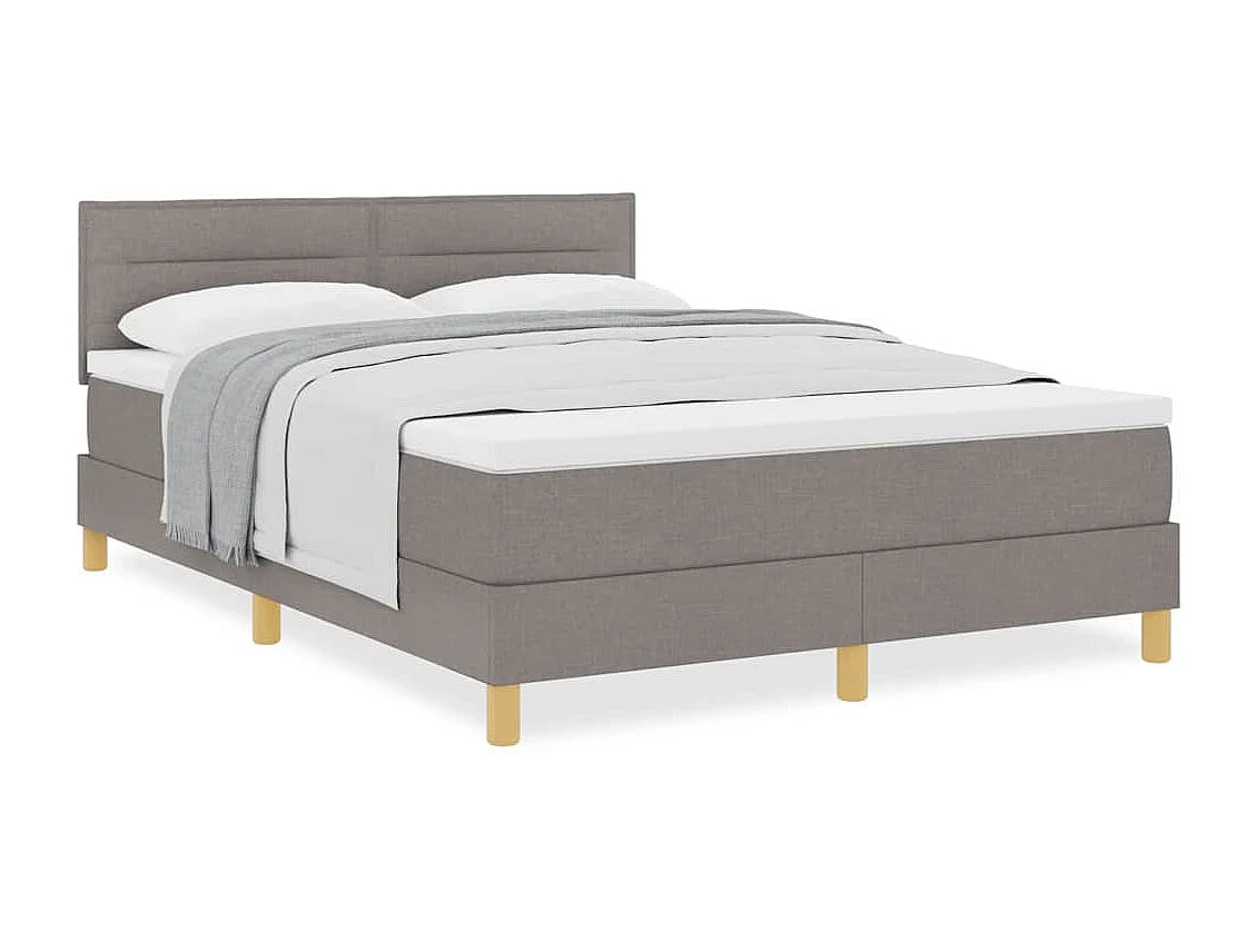 Cadre de lit avec matelas Taupe 160 x 200 cm tissu