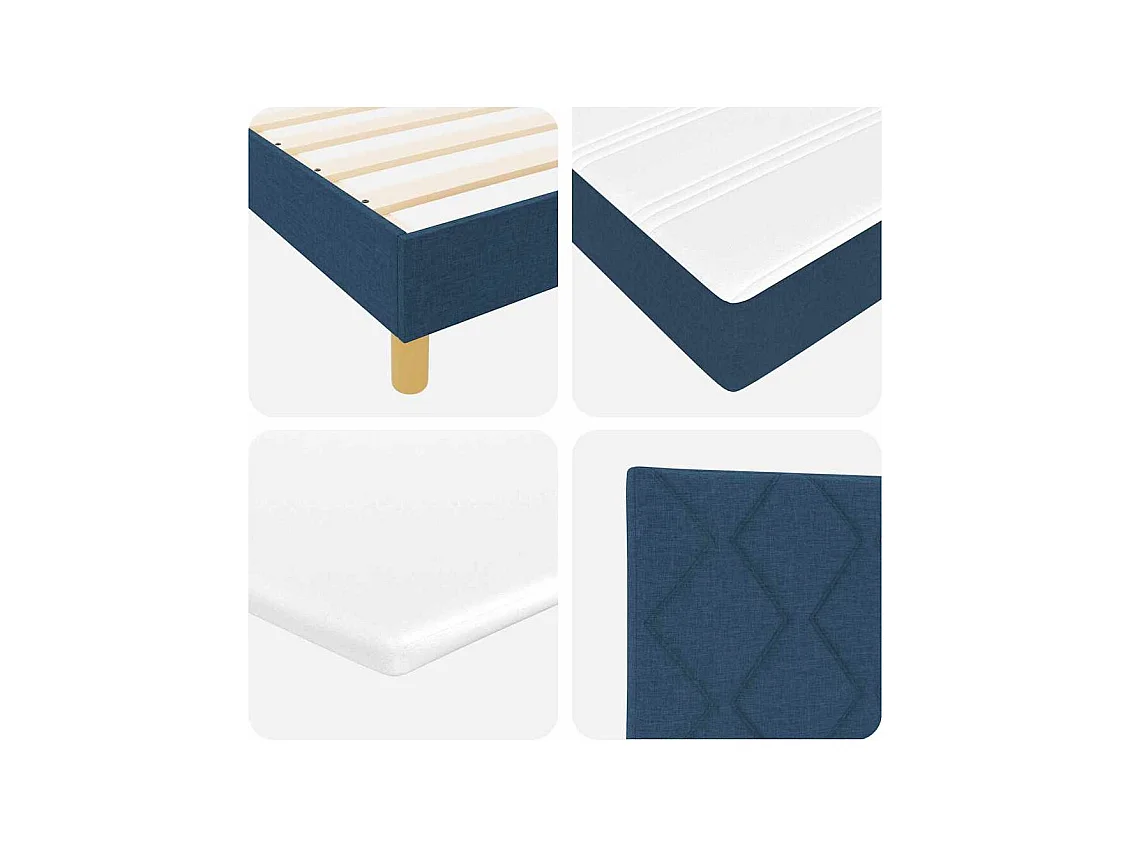 Cama con Somier con colchón con cabecera Azul 80 x 200 cm tela
