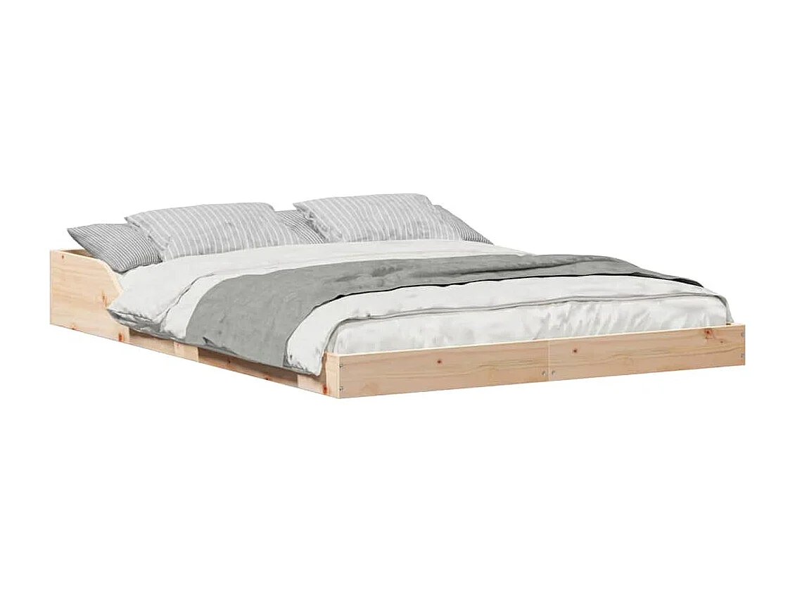 Bedframe Bruin 120 x 190 cm Massief grenenhout