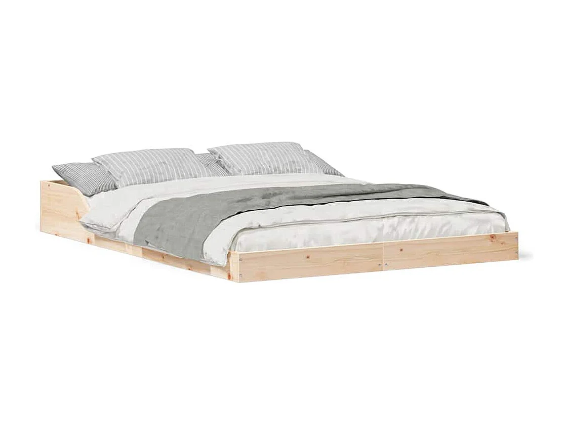 Bedframe Bruin 120 x 190 cm Massief grenenhout