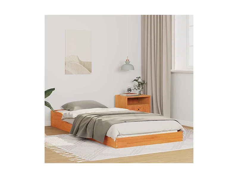 Bedframe Wasbruin 90 x 210 cm Massief grenenhout