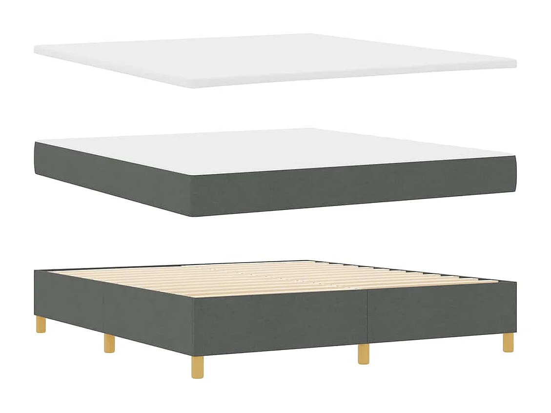 Boxspring bed met matras Donkergrijs 180 x 200 cm Stof