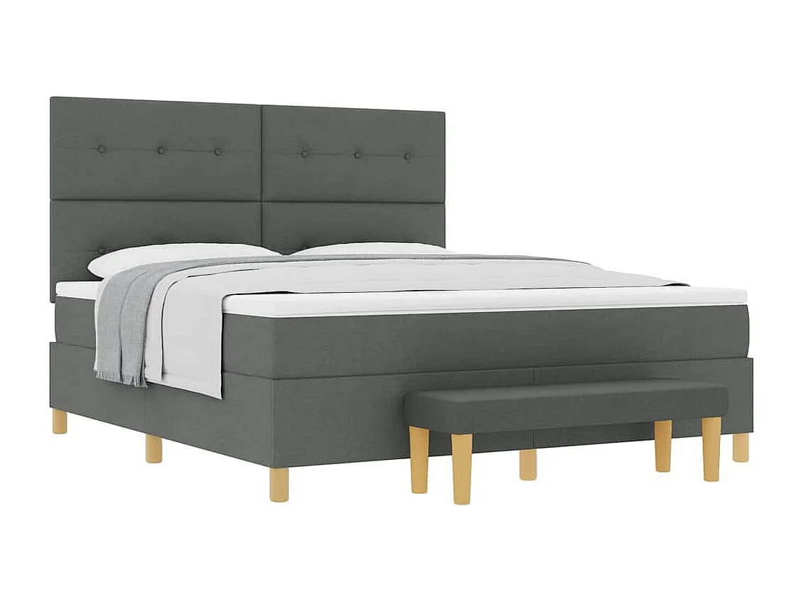 Boxspring bed met matras Donkergrijs 180 x 200 cm Stof
