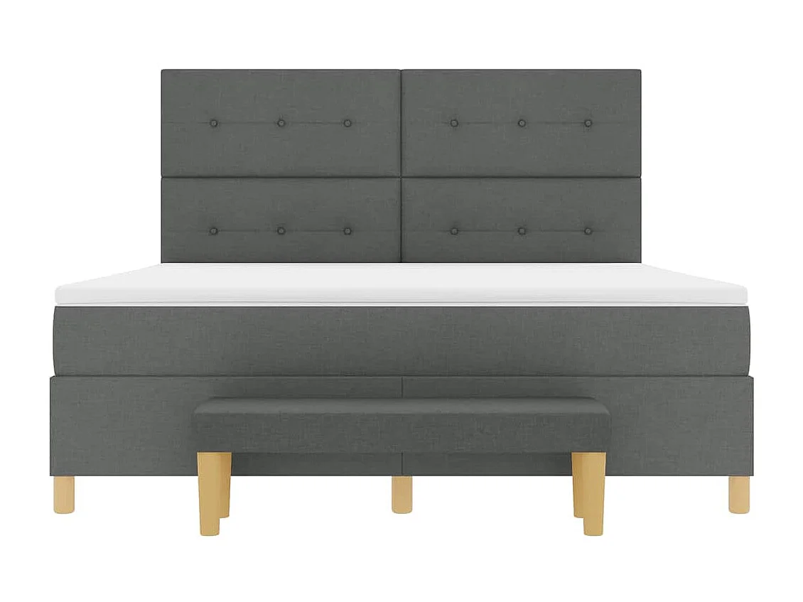 Boxspring bed met matras Donkergrijs 180 x 200 cm Stof
