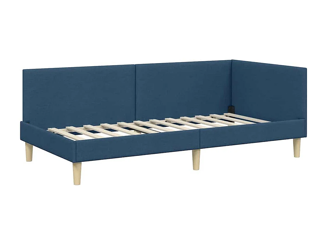 Anders met hoofdeinde Blauw 90 x 190 cm Stof en Engineered Hout