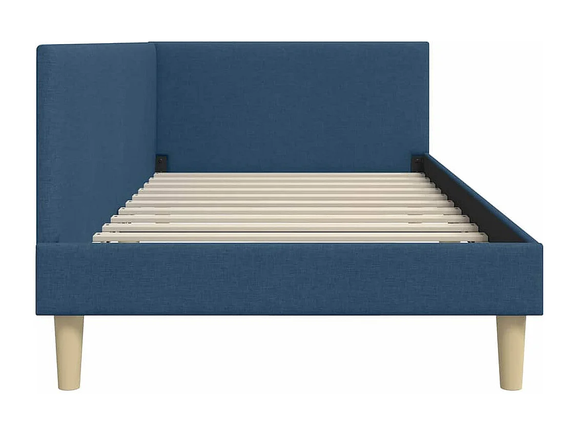 Anders met hoofdeinde Blauw 90 x 190 cm Stof en Engineered Hout