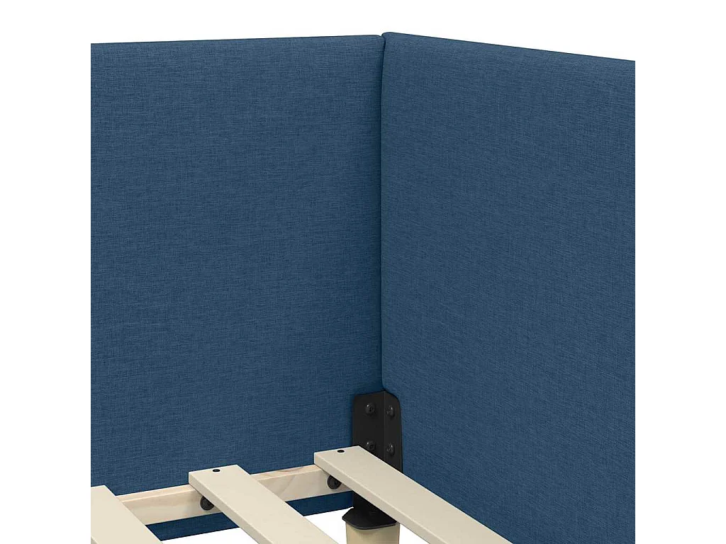 Anders met hoofdeinde Blauw 90 x 190 cm Stof en Engineered Hout