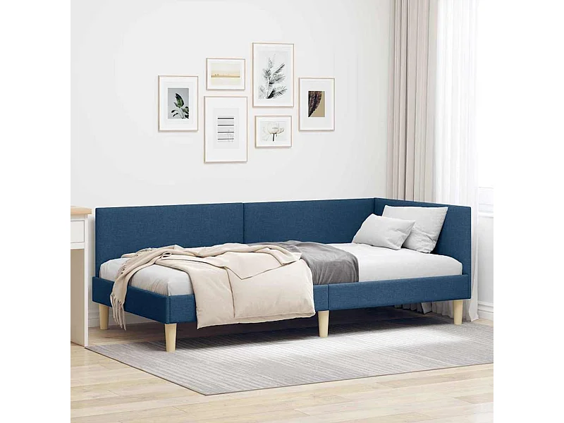 Estructura de cama en esquina Otro Manual Azul 90 x 190 cm