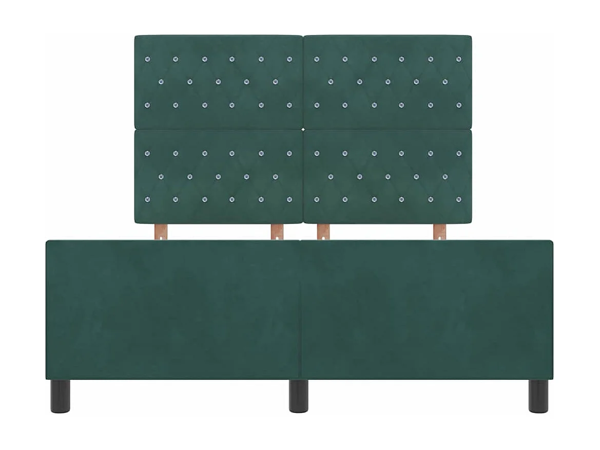 Estrutura da Cama Verde-escuro 140 x 200 cm Veludo