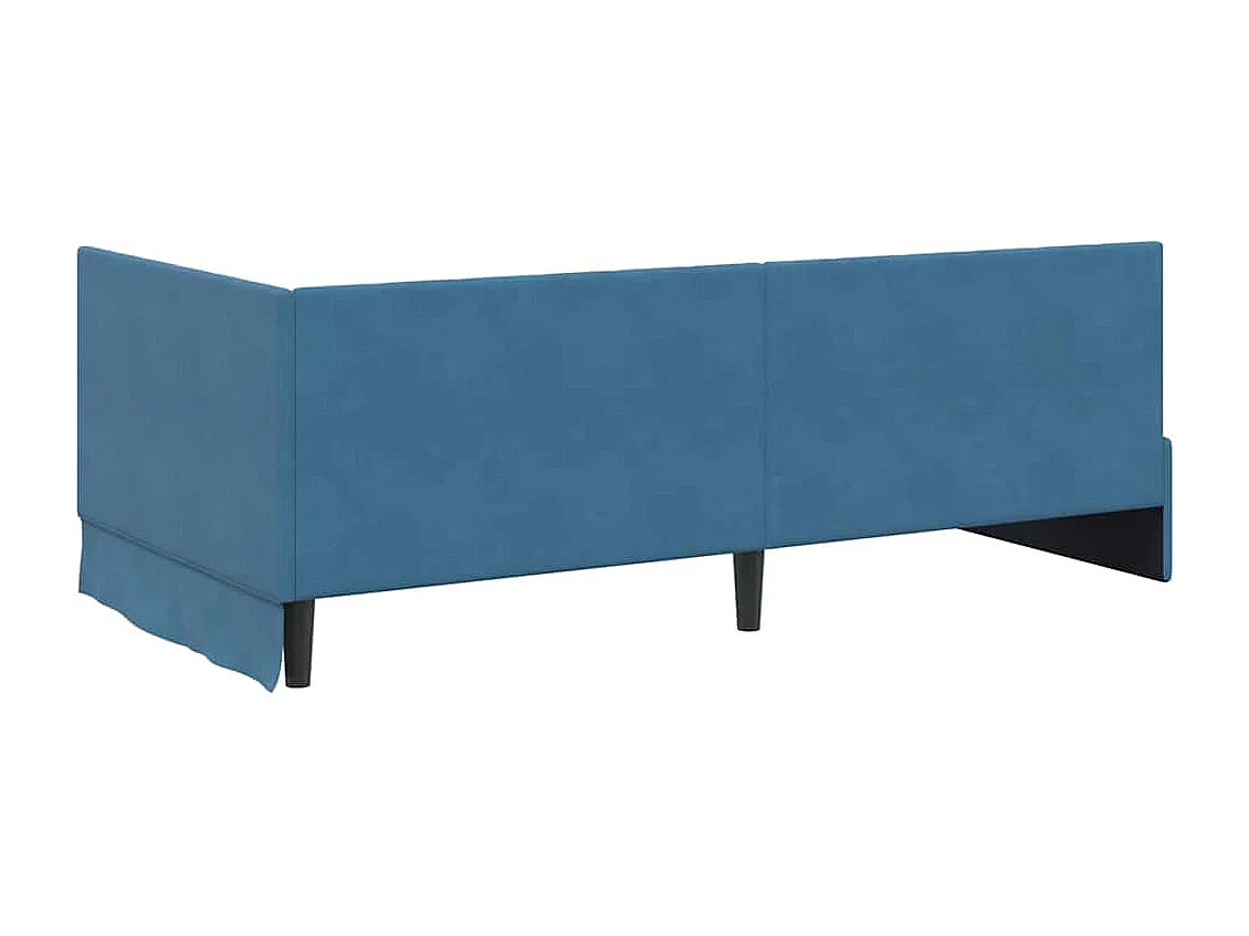 Estructura de cama en esquina Azul 90 x 190 cm Terciopelo