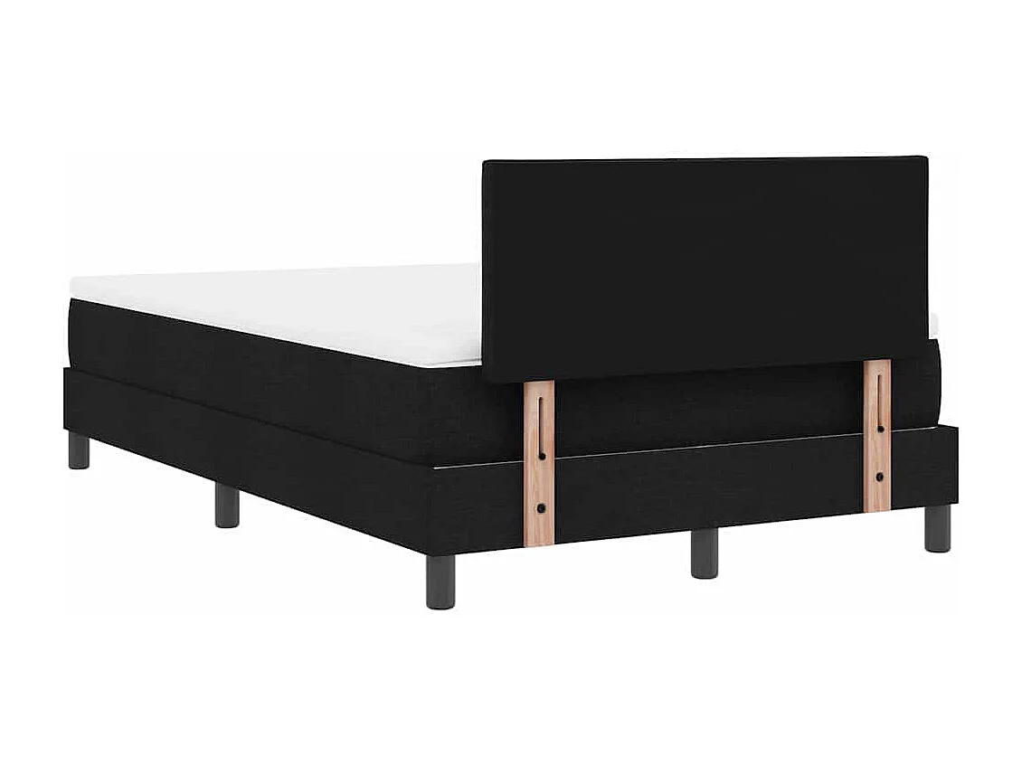 Cadre de lit avec matelas Noir 120 x 190 cm tissu