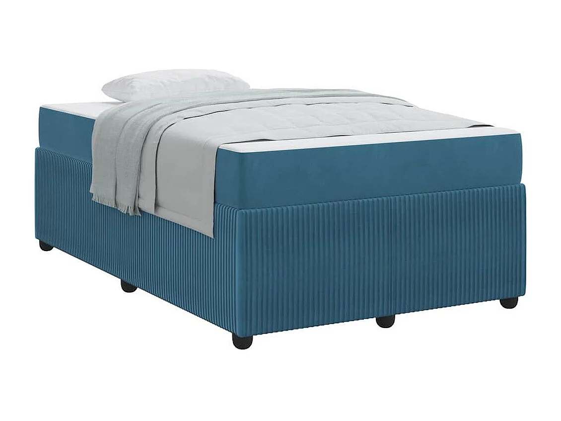 Bedframe met matras met matras Blauw 120 x 190 cm Fluweel