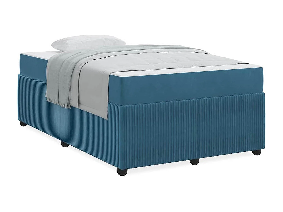 Bedframe met matras met matras Blauw 120 x 190 cm Fluweel