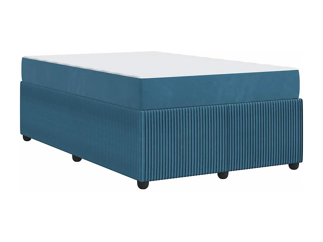 Bedframe met matras met matras Blauw 120 x 190 cm Fluweel